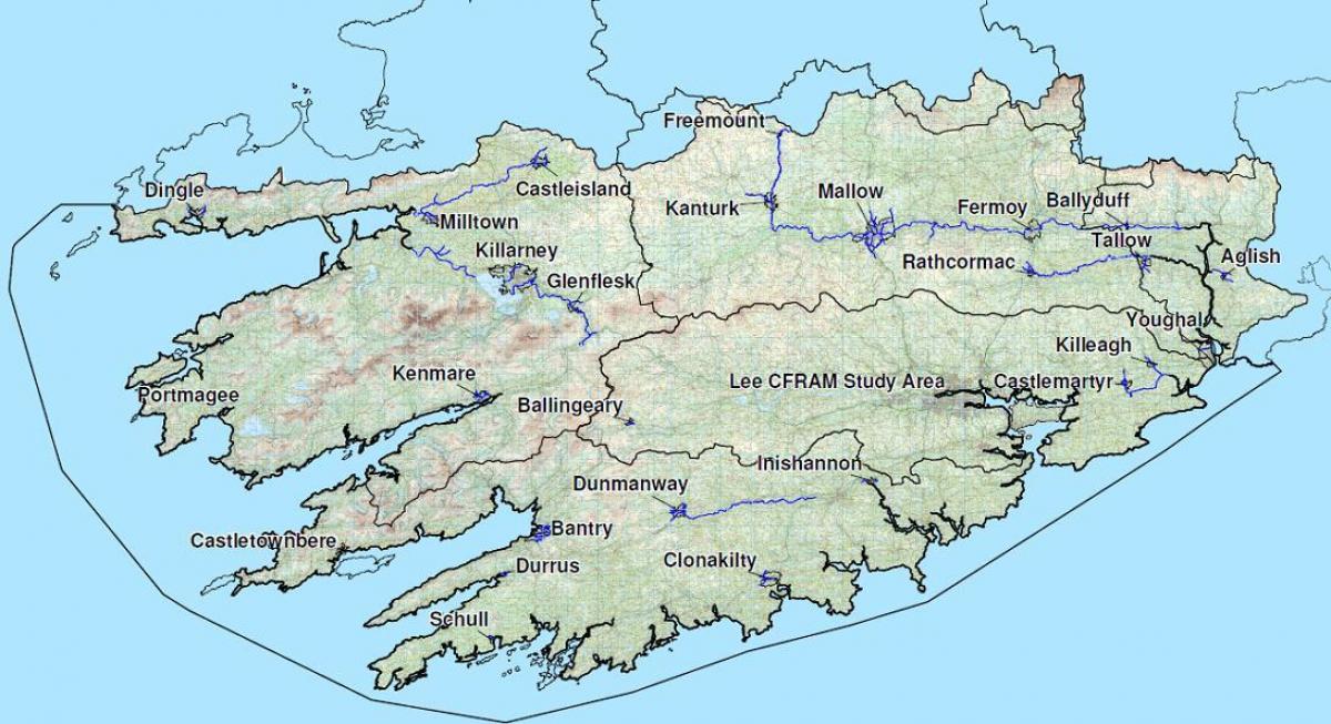 детальна карта Західної Ірландії