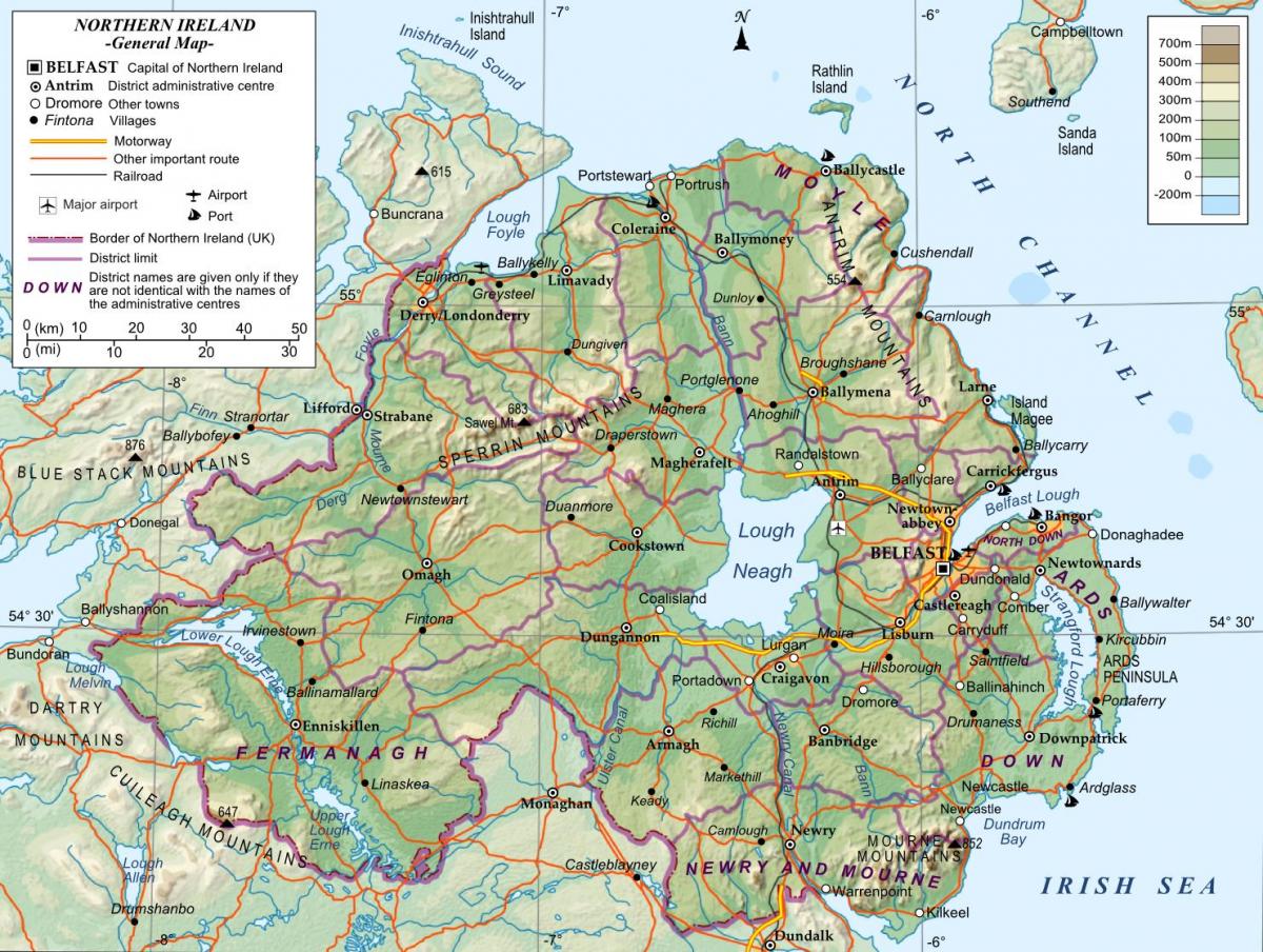 карта Північної Ірландії
