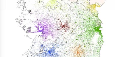 Ірландія карту щільності населення 