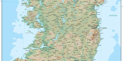 Карта місцевості Ірландії 