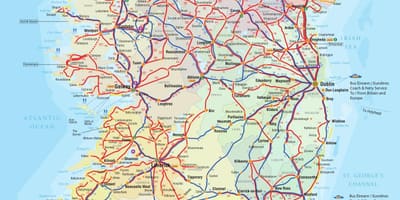 Ірландія автобусні маршрути карті