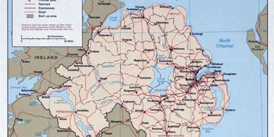 Карта Дорожня карта ірландії та Північної Ірландії