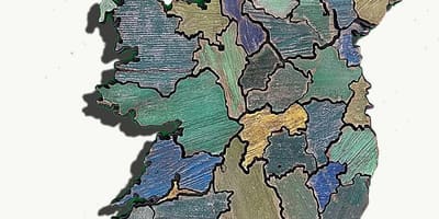 Карта дерев'яними карті Ірландії