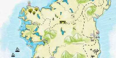 Карта місць для відвідування в Ірландії