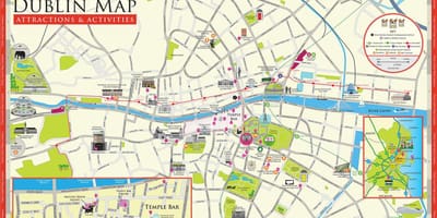 Карта Дублін Ірландія пам'ятки