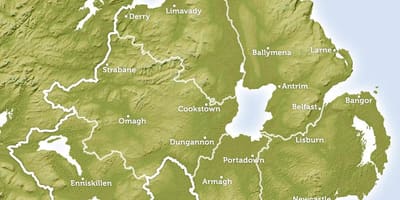Карта регіональна карта Північної Ірландії