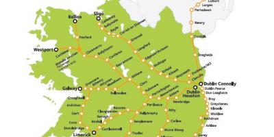 Залізничним транспортом в Ірландії карті