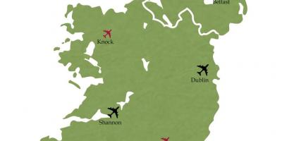 Міжнародні аеропорти Ірландії на карті