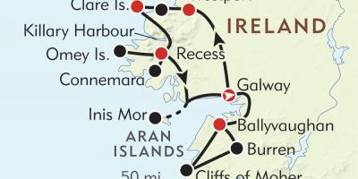 Карта західного узбережжя Ірландії 